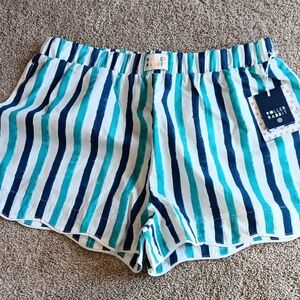 Roller Rabbit Women's Blue & Teal Vertical Stripe Elastic-Waist Boxers
